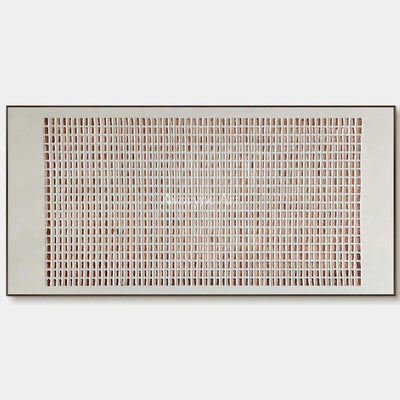 Terracotta Register: Panoramic Minimalist Grid Wall Art — primary