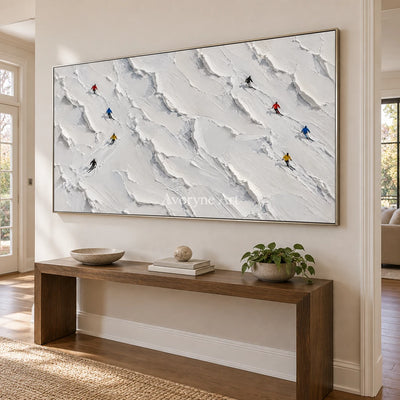 Snowdrift Play: Panoramic Ski Landscape Wall Art — entry silver