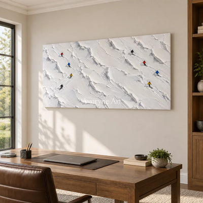 Snowdrift Play: Panoramic Ski Landscape Wall Art — office frameless