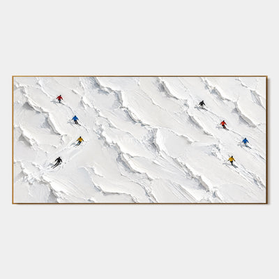 Snowdrift Play: Panoramic Ski Landscape Wall Art — primary
