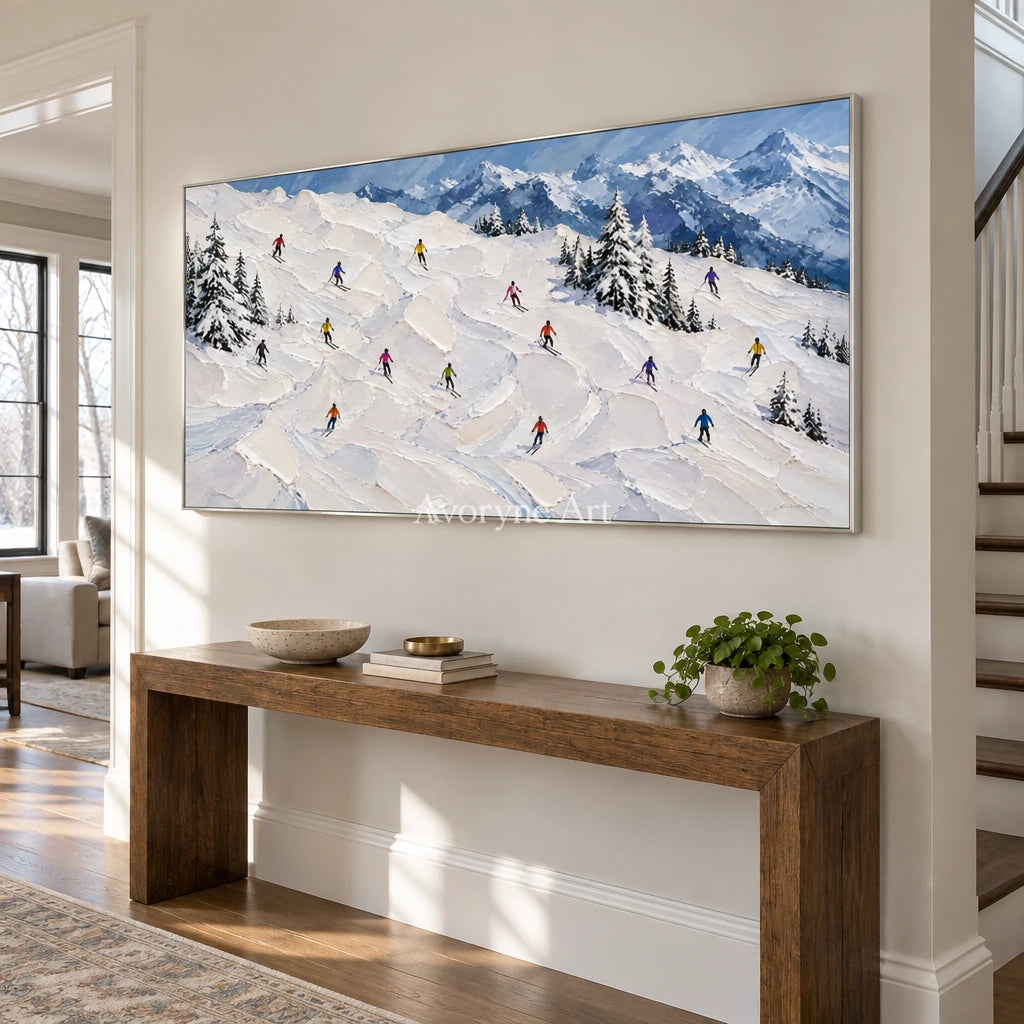 Winter Traverse: Panoramic Ski Landscape Wall Art — entry silver