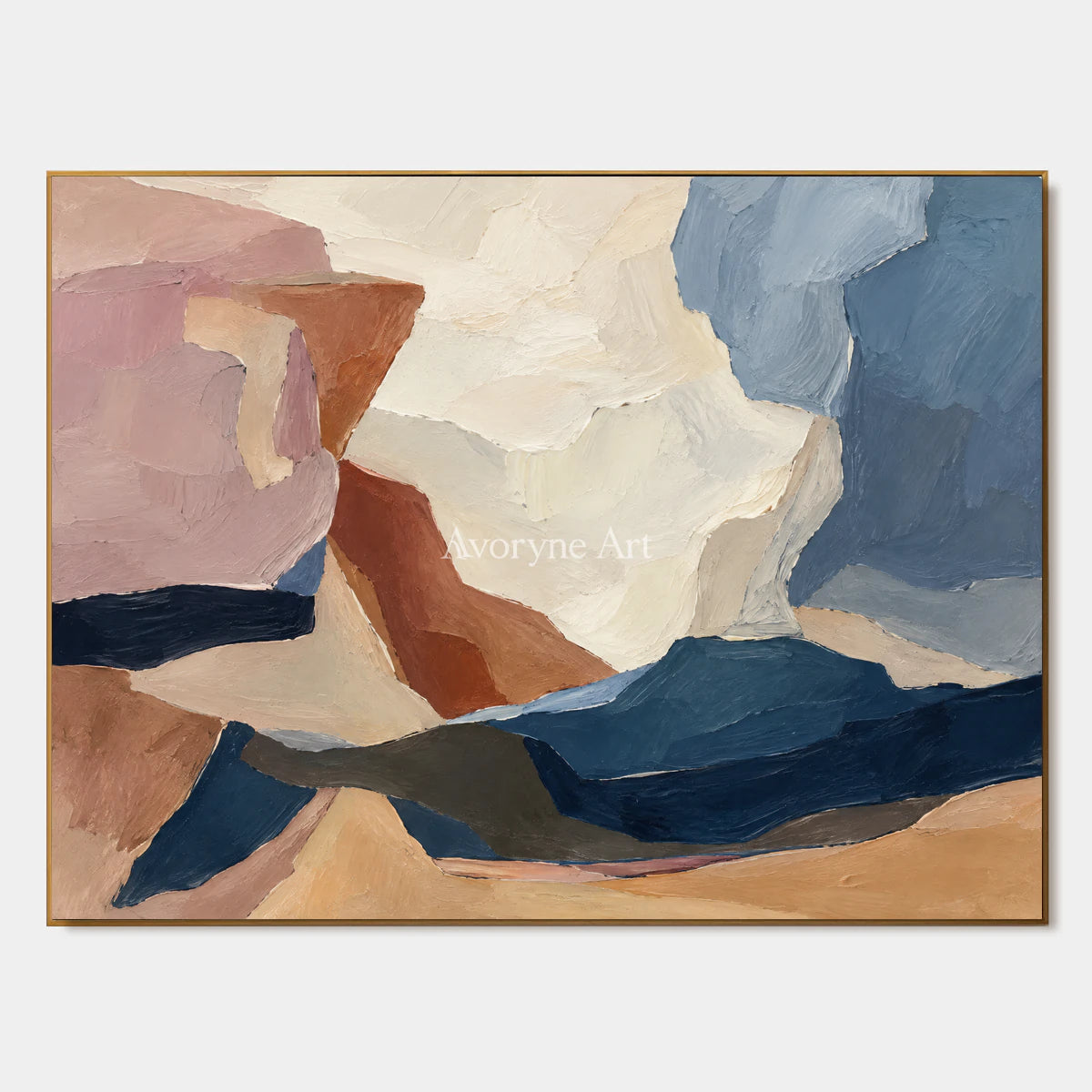 Canyon Veil: Pastel Abstract Landscape Wall Art — primary