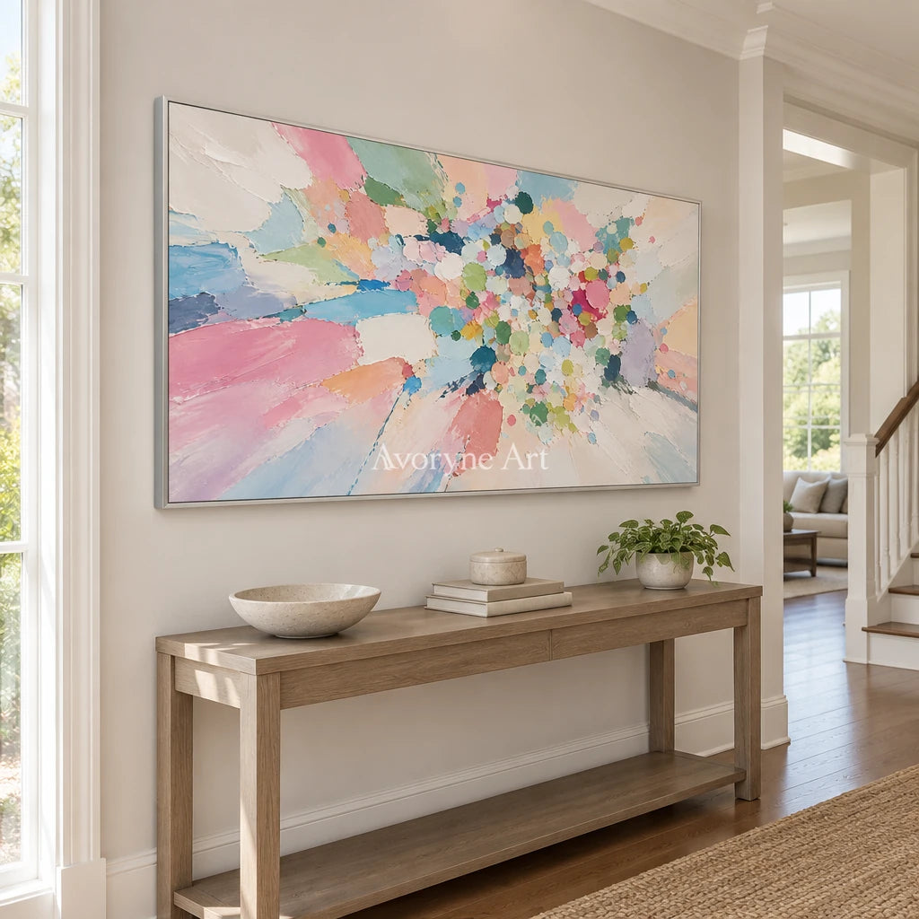 Pastel Confetti: Pastel Abstract Panoramic Art — entry silver