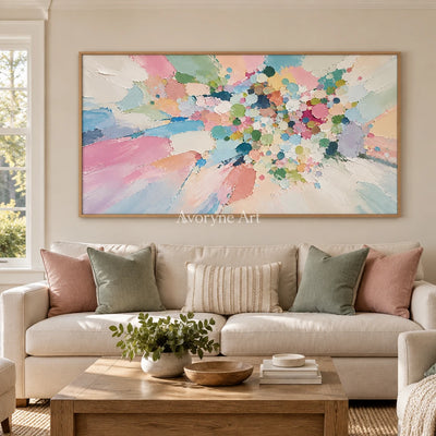Pastel Confetti: Pastel Abstract Panoramic Art — villa wood