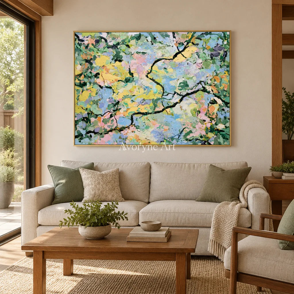 Ivory Open Passage: Pastel Blossom Art — living gold