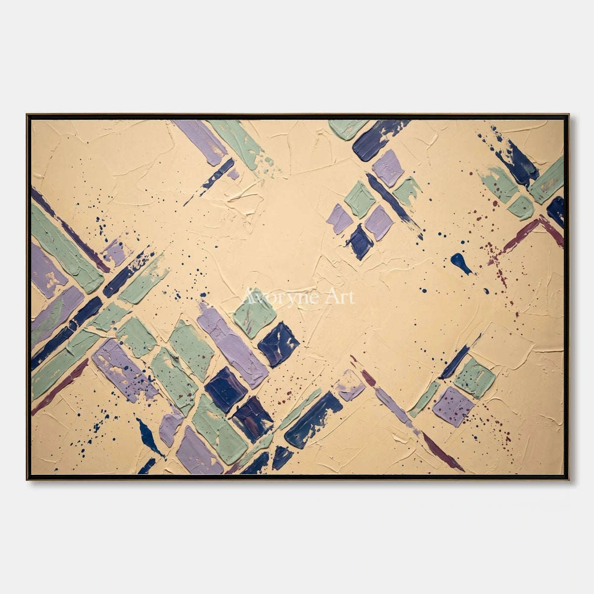 Misted Solace, hand-painted pastel geometric art by Daniel Kowalski
