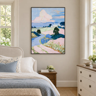 Ivory Open Current: Pastel Hillside Art — bedroom black