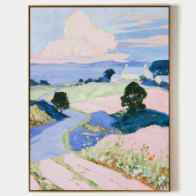 Ivory Open Current: Pastel Hillside Art — primary