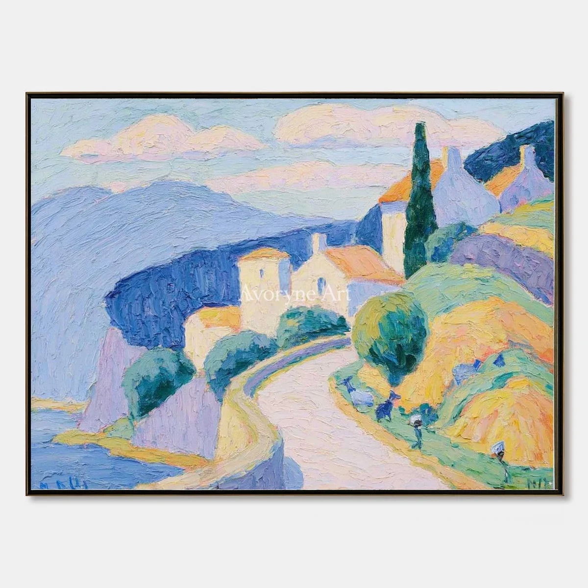 Ivory Open Memory: Pastel Hillside Art — primary