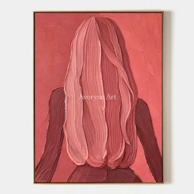 Rose Silhouette: Pink Female Figure Wall Art — primary