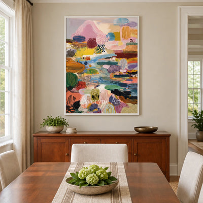 Ivory Distant Interval: Pink Organic Pattern — dining white