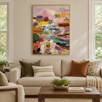 Ivory Distant Interval: Pink Organic Pattern — living gold