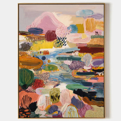Ivory Distant Interval: Pink Organic Pattern — primary