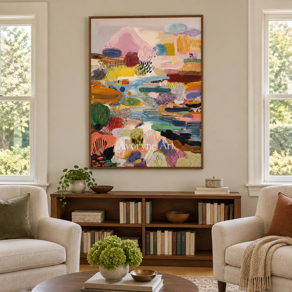 Ivory Distant Interval: Pink Organic Pattern — villa wood