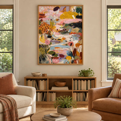 Ivory Distant Reverie: Pink Organic Pattern — villa wood