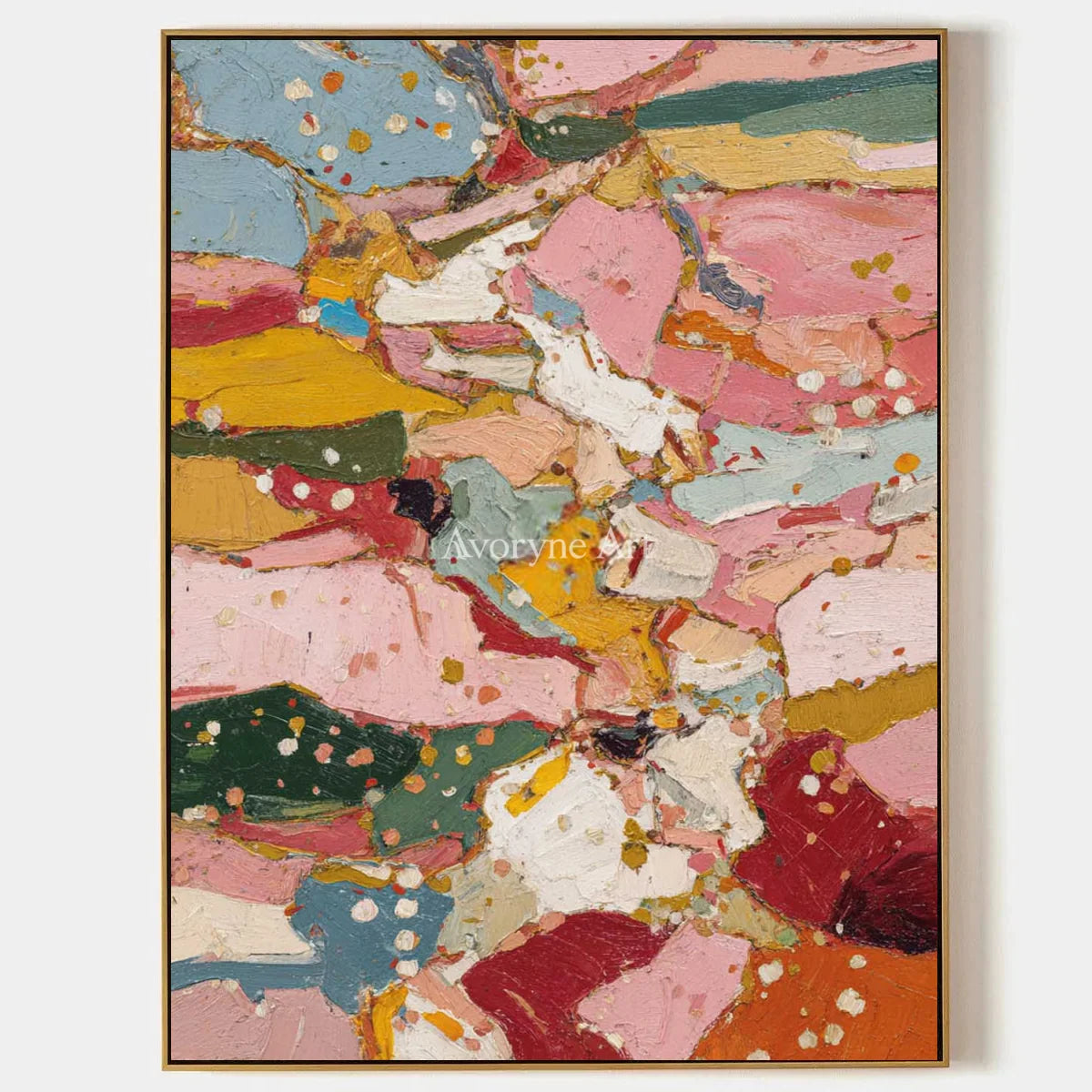 Ivory Distant Poem: Pink Patch Abstract — primary
