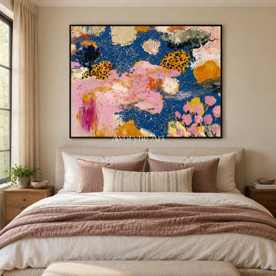 Ivory Tender Drift: Pink Pattern Abstract — bedroom black