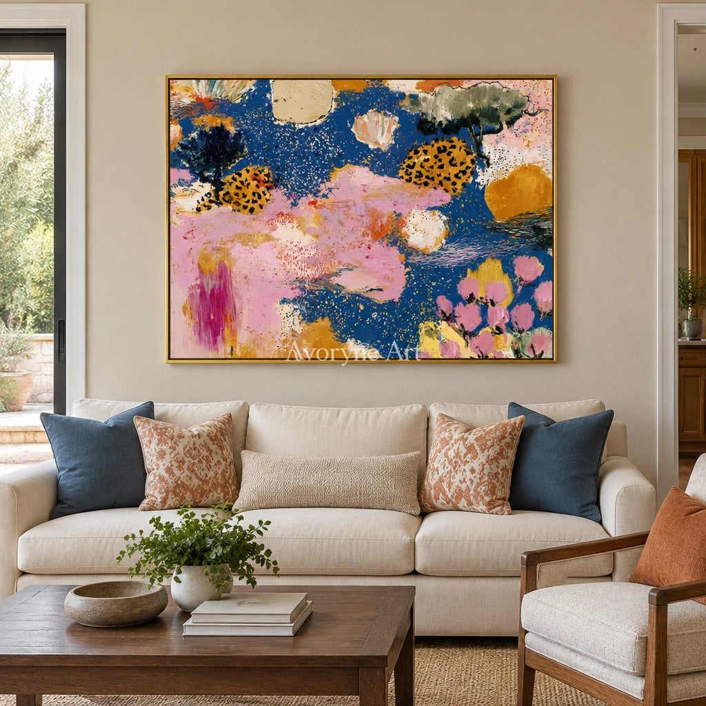 Ivory Tender Drift: Pink Pattern Abstract — living gold