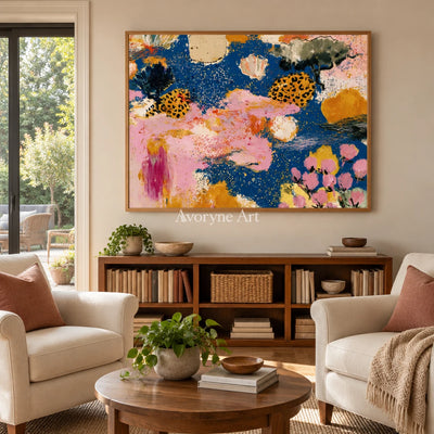 Ivory Tender Drift: Pink Pattern Abstract — villa wood