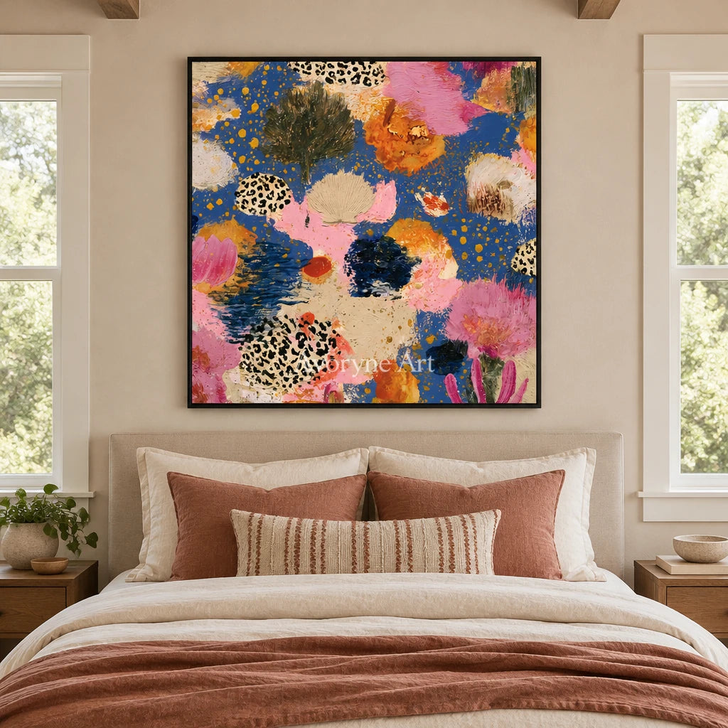 Ivory Tender Interval: Pink Pattern Abstract — bedroom black