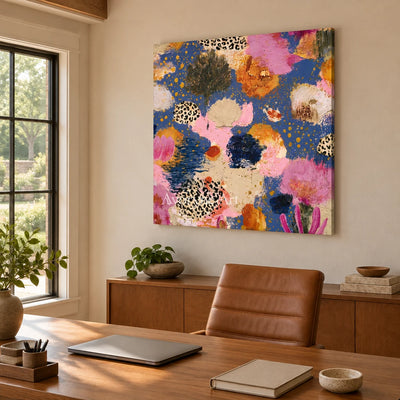 Ivory Tender Interval: Pink Pattern Abstract — office frameless