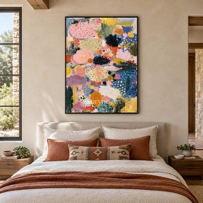 Ivory Tender Reverie: Pink Pattern Abstract — bedroom black