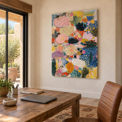 Ivory Tender Reverie: Pink Pattern Abstract — office frameless