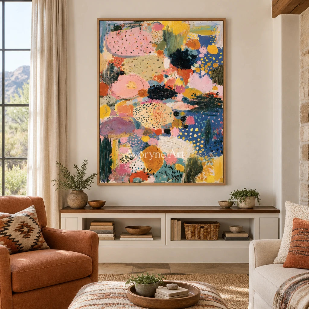 Ivory Tender Reverie: Pink Pattern Abstract — villa wood