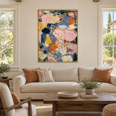 Ivory Tender Verse: Pink Pattern Abstract — living gold