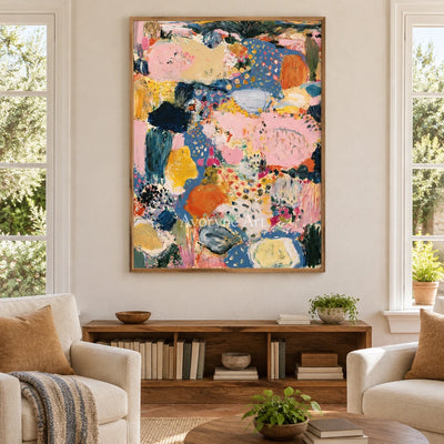 Ivory Tender Verse: Pink Pattern Abstract — villa wood