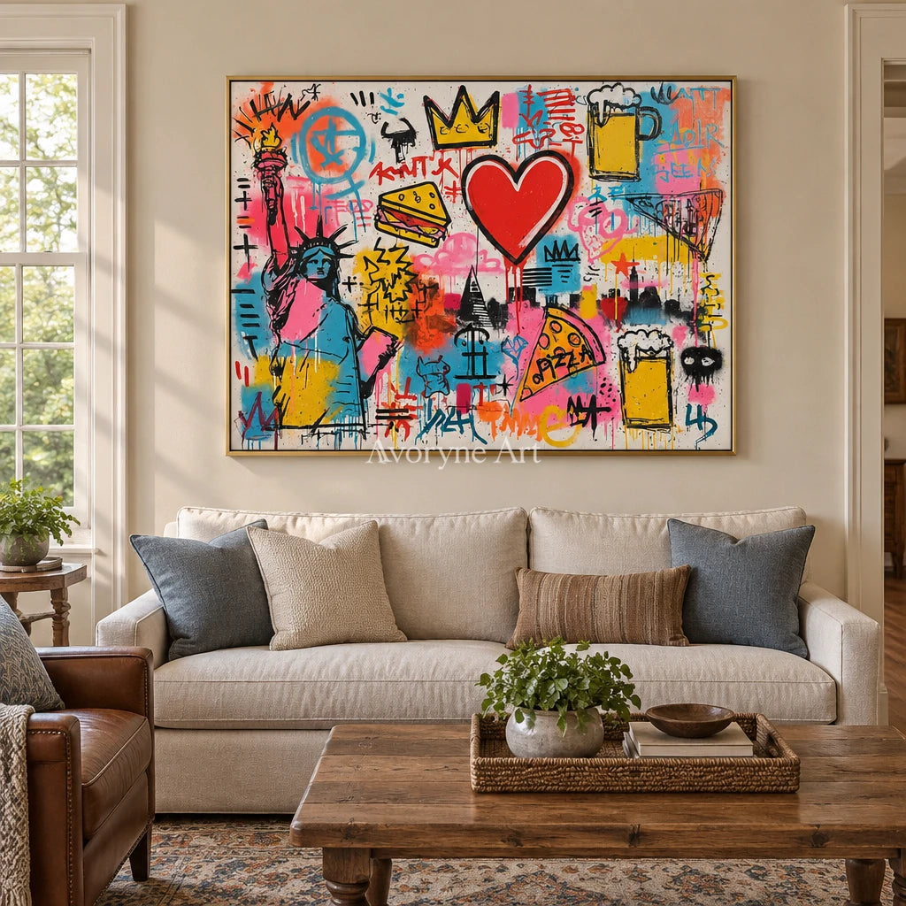 Ivory Open Meadow: Pink Symbol Graffiti — living gold
