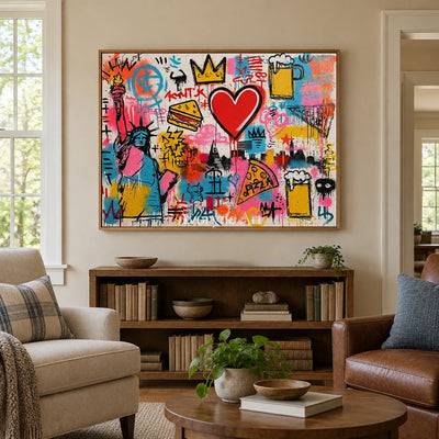 Ivory Open Meadow: Pink Symbol Graffiti — villa wood