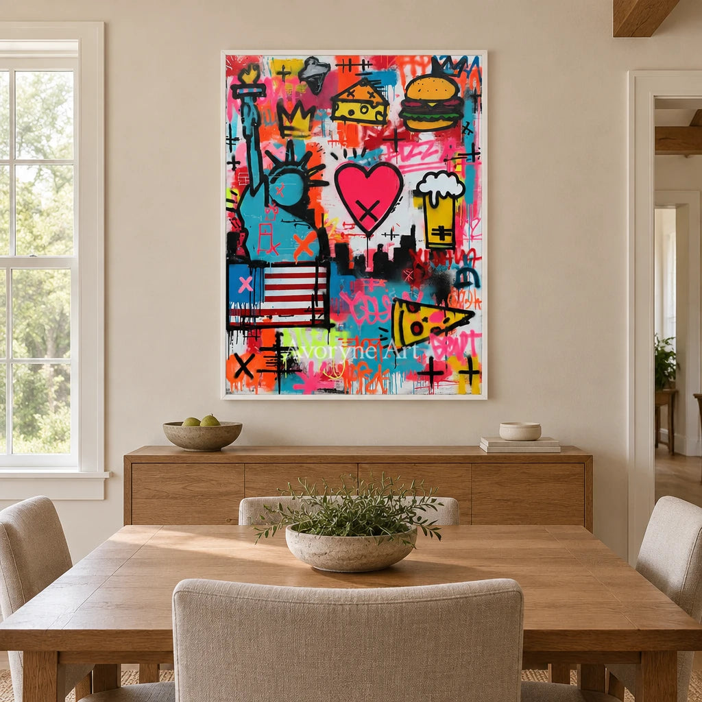Ivory Open Light: Pink Symbol Graffiti – Avoryne Art