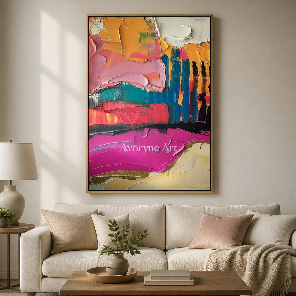 Rose Momentum: Pink Textured Colorful Abstract Wall Art — living gold