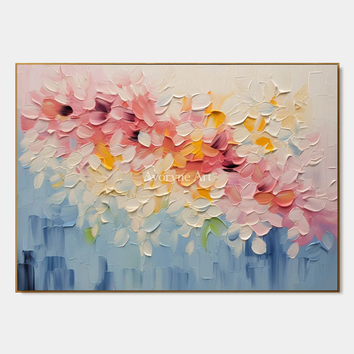 Blossom Tides: Pink Textured Floral Wall Art — primary