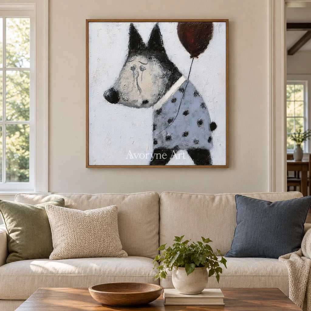 Aster Haze: Playful Dog Art — villa wood