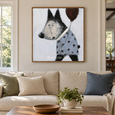 Aster Haze: Playful Dog Art — villa wood