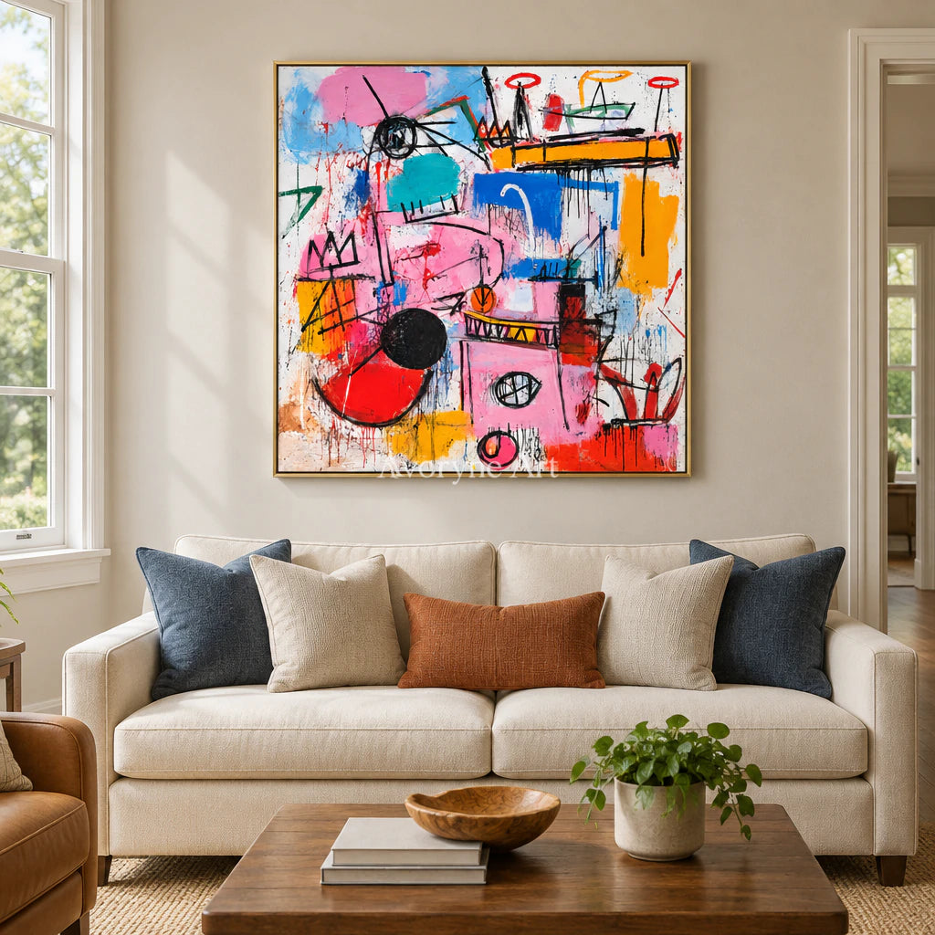 Chromatic Play: Pop Colorful Graffiti Faces Wall Art — living gold