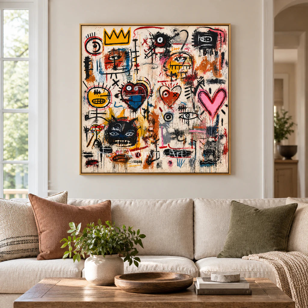 Street Chorus: Pop Colorful Graffiti Faces Wall Art — living gold