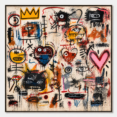 Street Chorus: Pop Colorful Graffiti Faces Wall Art — primary
