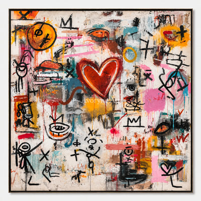 Heart Signal: Pop Colorful Love Graffiti Wall Art — primary