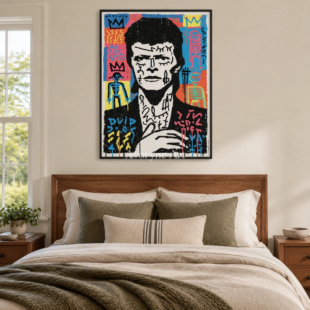 Ivory Open Solace: Pop Portrait Art — bedroom black