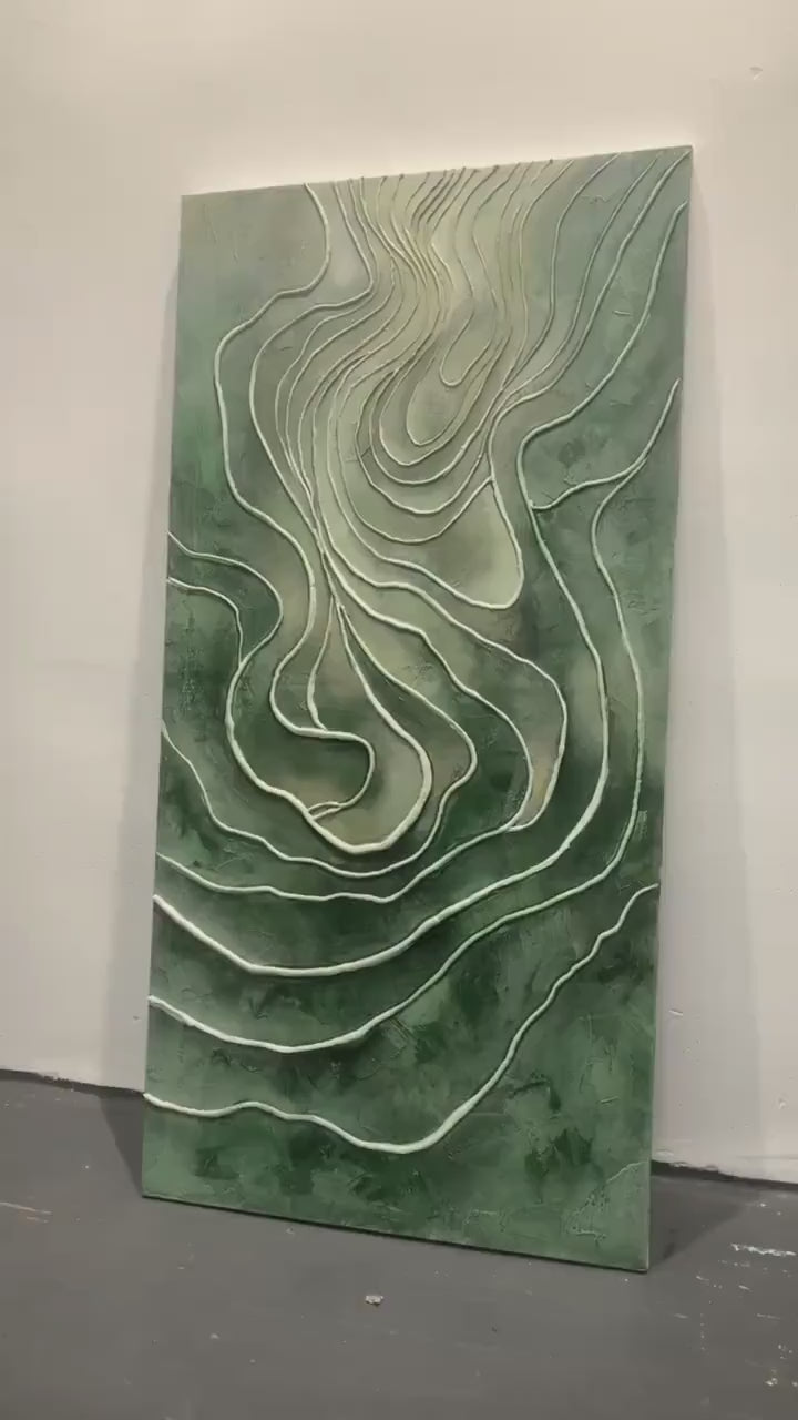 Aster Tracery: Olive Contour Art — artwork video