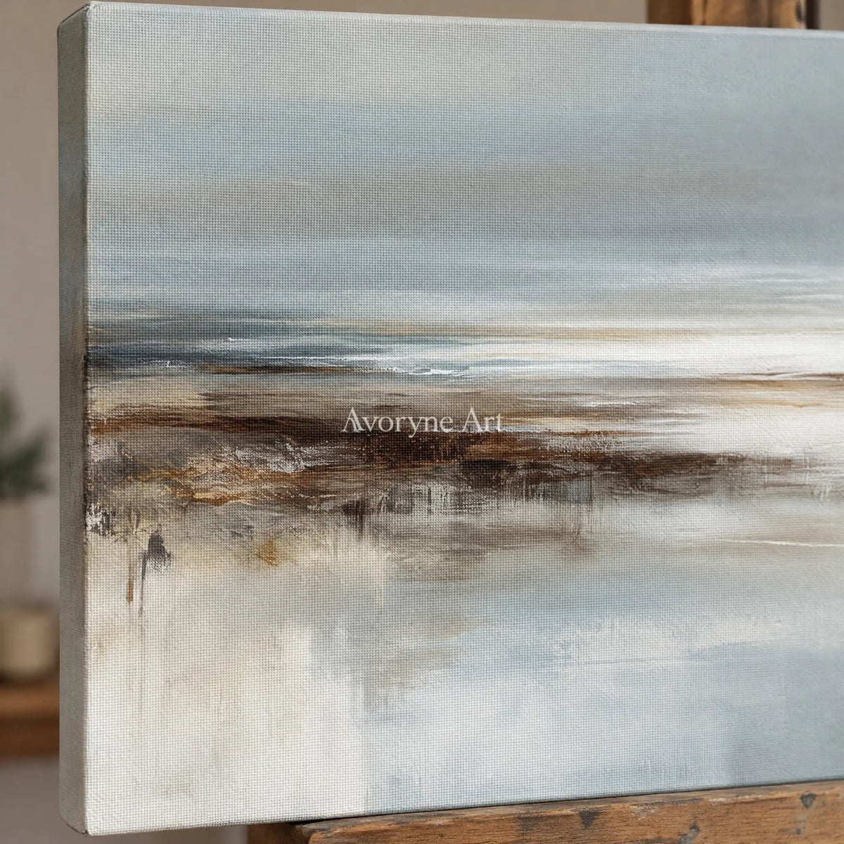 Ivory Distant Solace: Quiet Shore Art — detail easel