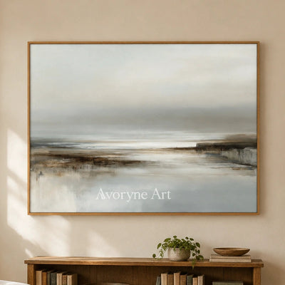 Ivory Distant Solace: Quiet Shore Art — villa wood