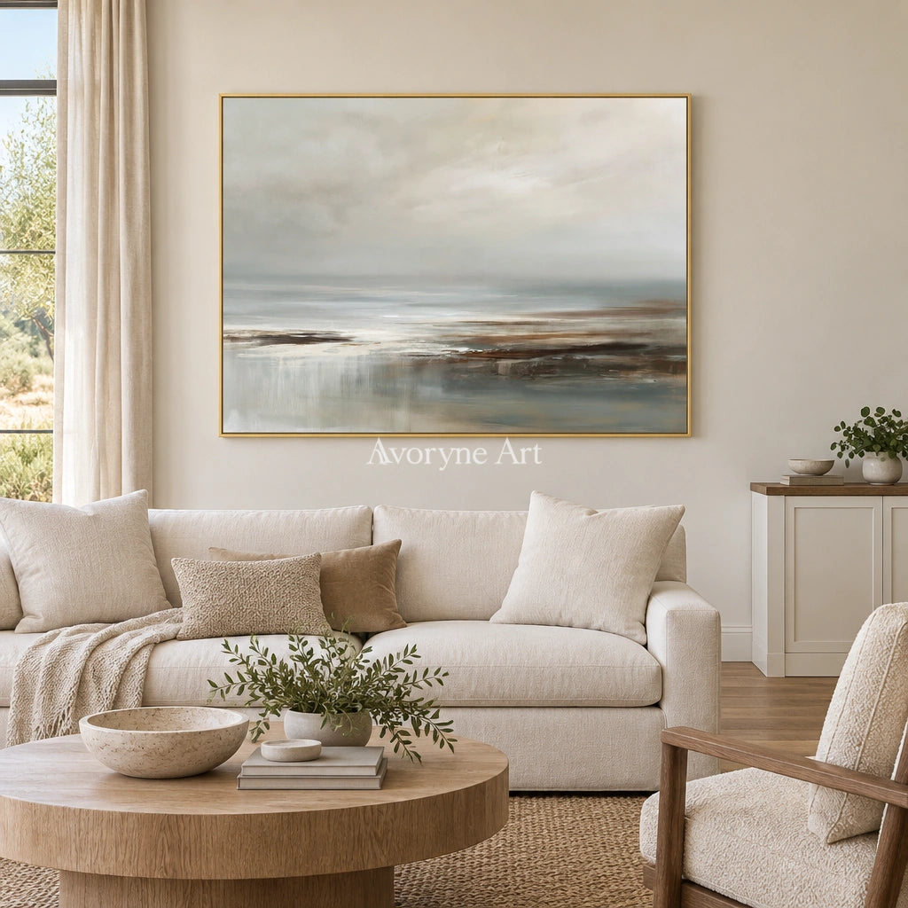 Ivory Distant Sonata: Quiet Shore Art — living gold