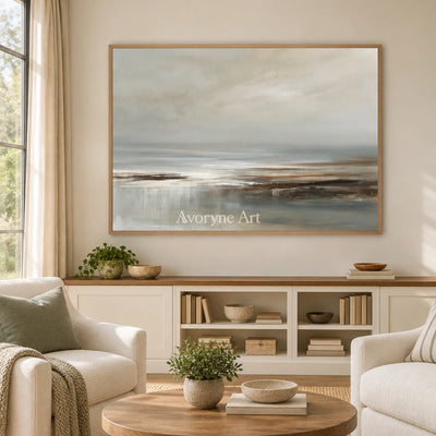 Ivory Distant Sonata: Quiet Shore Art — villa wood