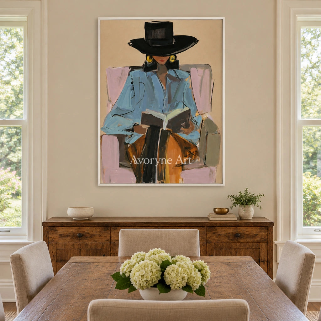 Ivory Quiet Gesture: Reading Figure Art — dining white