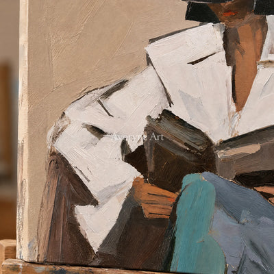 Ivory Quiet Sonata: Reading Figure Art — detail easel