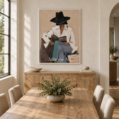 Ivory Quiet Sonata: Reading Figure Art — dining white